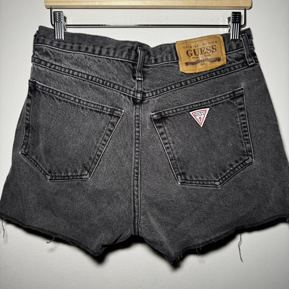 Guess Vintage 80s/90s High-Waisted Black Denim‎ Jean Shorts GUESS Marciano